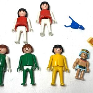 Vintage 1970s Playmobil Klicky Figures Lot - Fixed Wrists - Geobra 1974 - 6pc